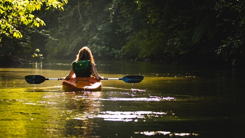 Kayaking In Slow River