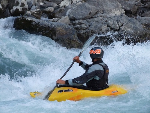 Kayaking Whitewater Upriver